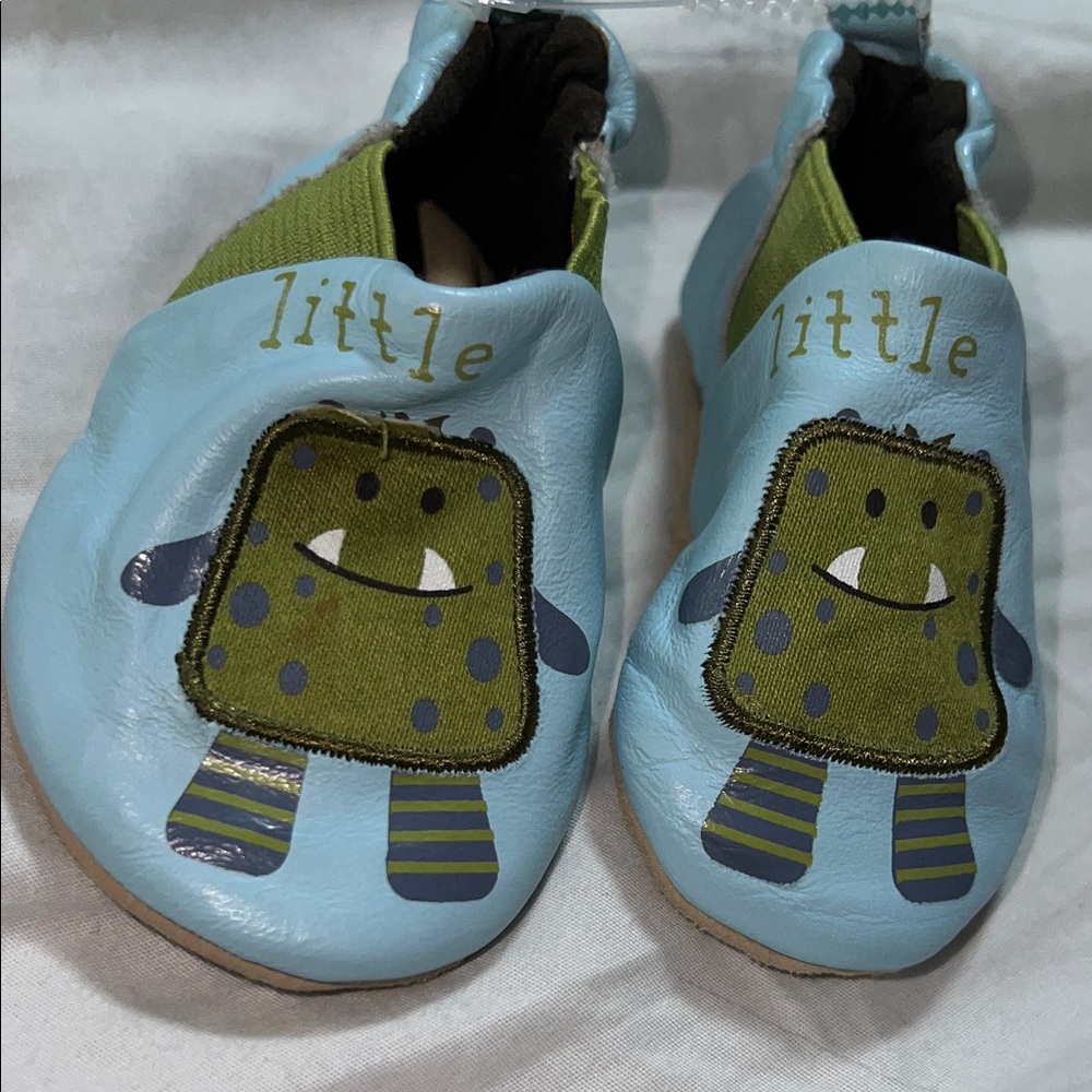Robeez Blue and Green Monster Kids Slippers